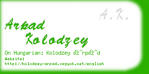 arpad kolodzey business card